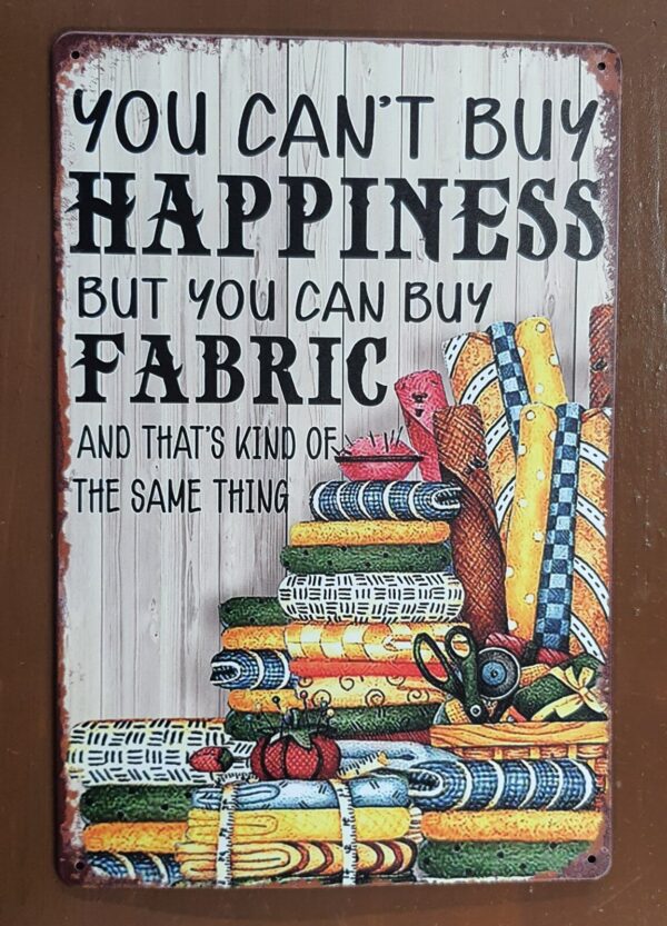 20250320_133021 Happy Fabric Quote Metal Poster