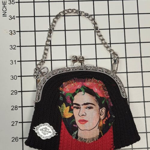 Hand-crafted Frida Kahlo Black Purse Hand-crafted Frida Kahlo Black Purse