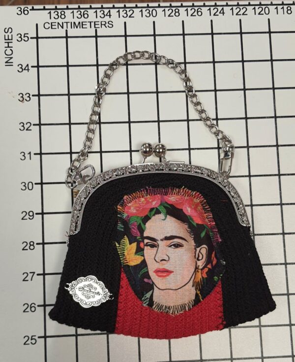 Hand-crafted Frida Kahlo Black Purse Hand-crafted Frida Kahlo Black Purse