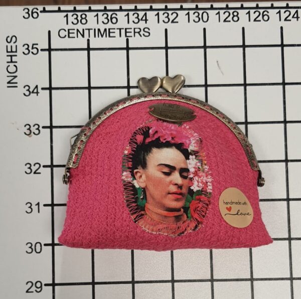 Frida Kahlo Hand Crafted Purse Pink Portrait Frida Kahlo Hand Crafted Purse Pink Portrait
