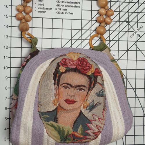 Frida Kahlo Hand Crafted Purse Purple Portrait Frida Kahlo Hand Crafted Purse Purple Portrait