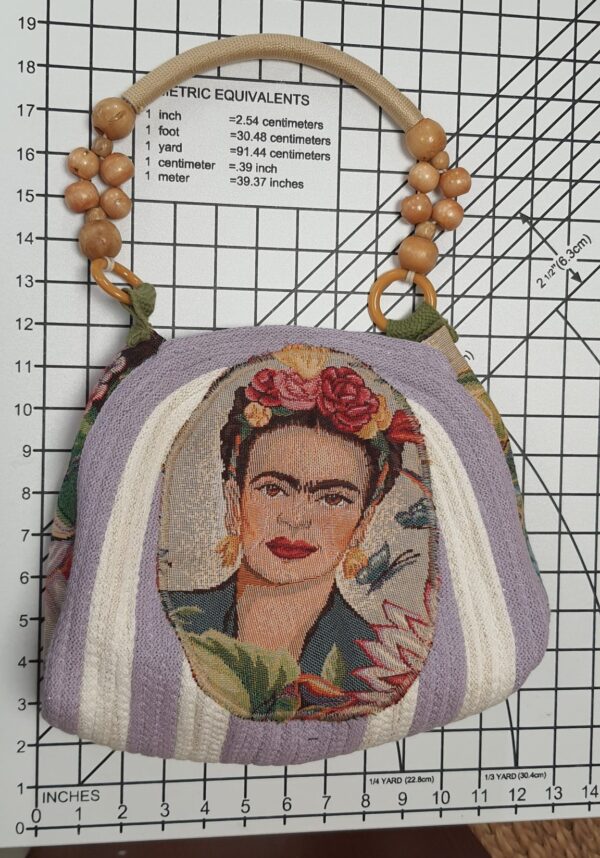 Frida Kahlo Hand Crafted Purse Purple Portrait Frida Kahlo Hand Crafted Purse Purple Portrait
