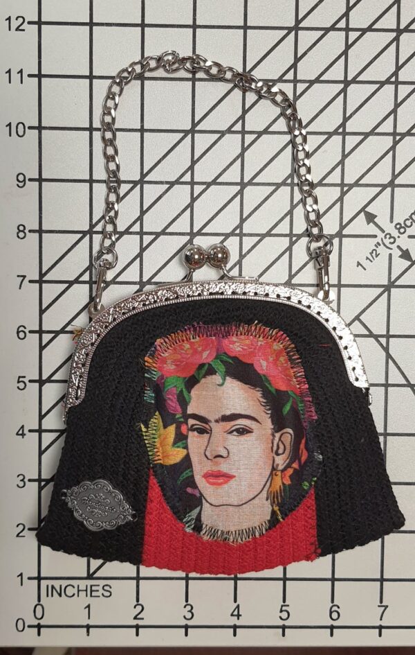 Frida Kahlo Hand Crafted Purse Black Portrait Frida Kahlo Hand Crafted Purse Black Portrait