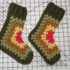 Green Hand Knitted Socks