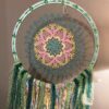 Hand Crafted Green Flower Dreamcatcher Gems