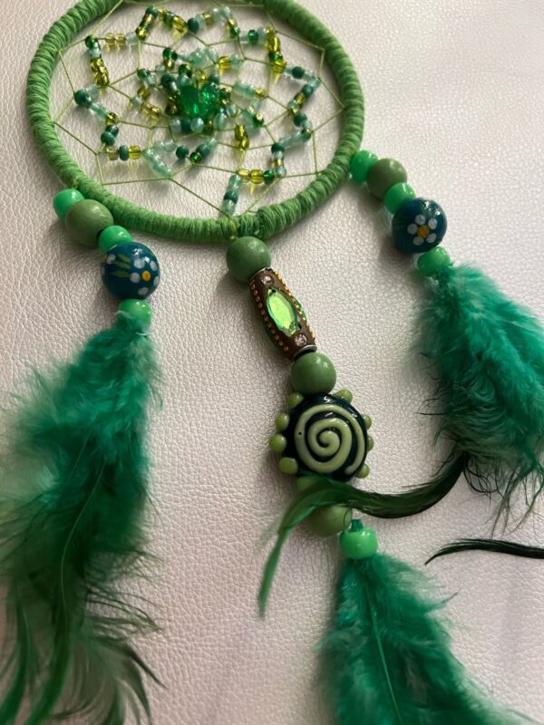 Hand Crafted Green Swirl Dreamcatcher Aspect Hand Crafted Green Swirl Dreamcatcher Aspect