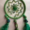 Hand Crafted Green Swirl Dreamcatcher Close Hand Crafted Green Swirl Dreamcatcher Close