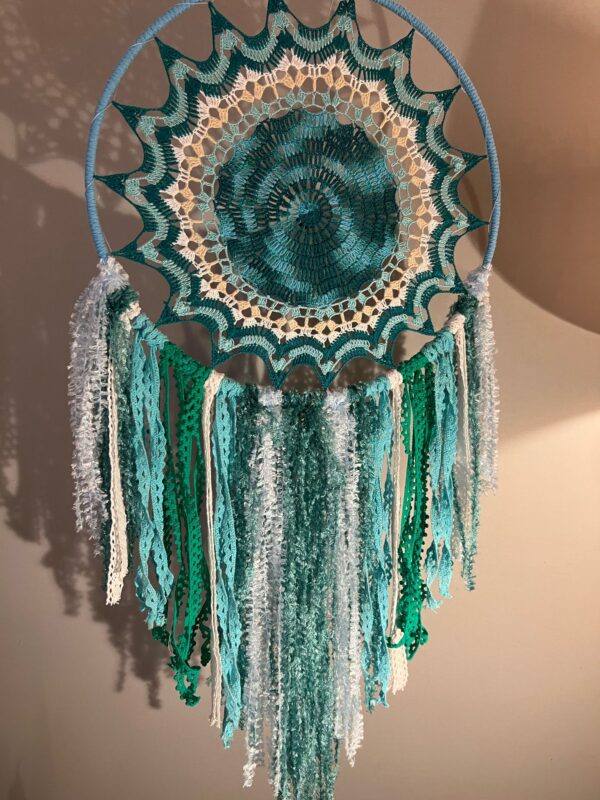 Hand Crafted Blue Green Dreamcatcher Tassels Hand Crafted Blue Green Dreamcatcher Tassels
