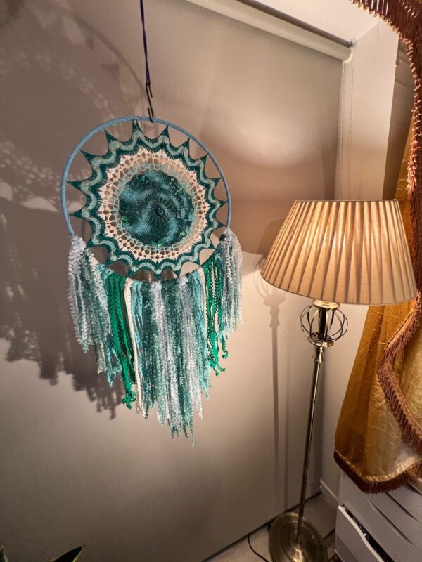 Hand Crafted Blue Green Dreamcatcher Hand Crafted Blue Green Dreamcatcher