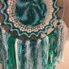 Hand Crafted Blue Green Dreamcatcher Close Up