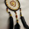 Hand Crafted Black Yellow Dreamcatcher Feathered Hand Crafted Black Yellow Dreamcatcher Feathered