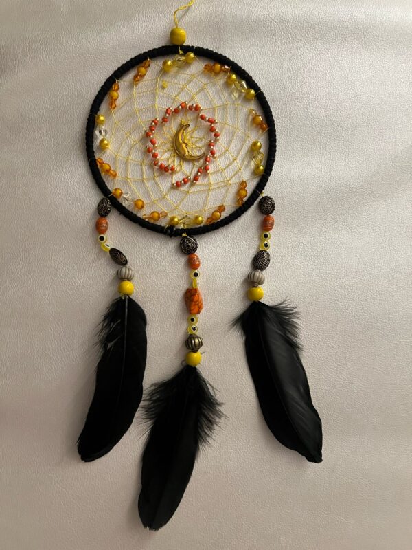 Hand Crafted Black Yellow Dreamcatcher Hand Crafted Black Yellow Dreamcatcher